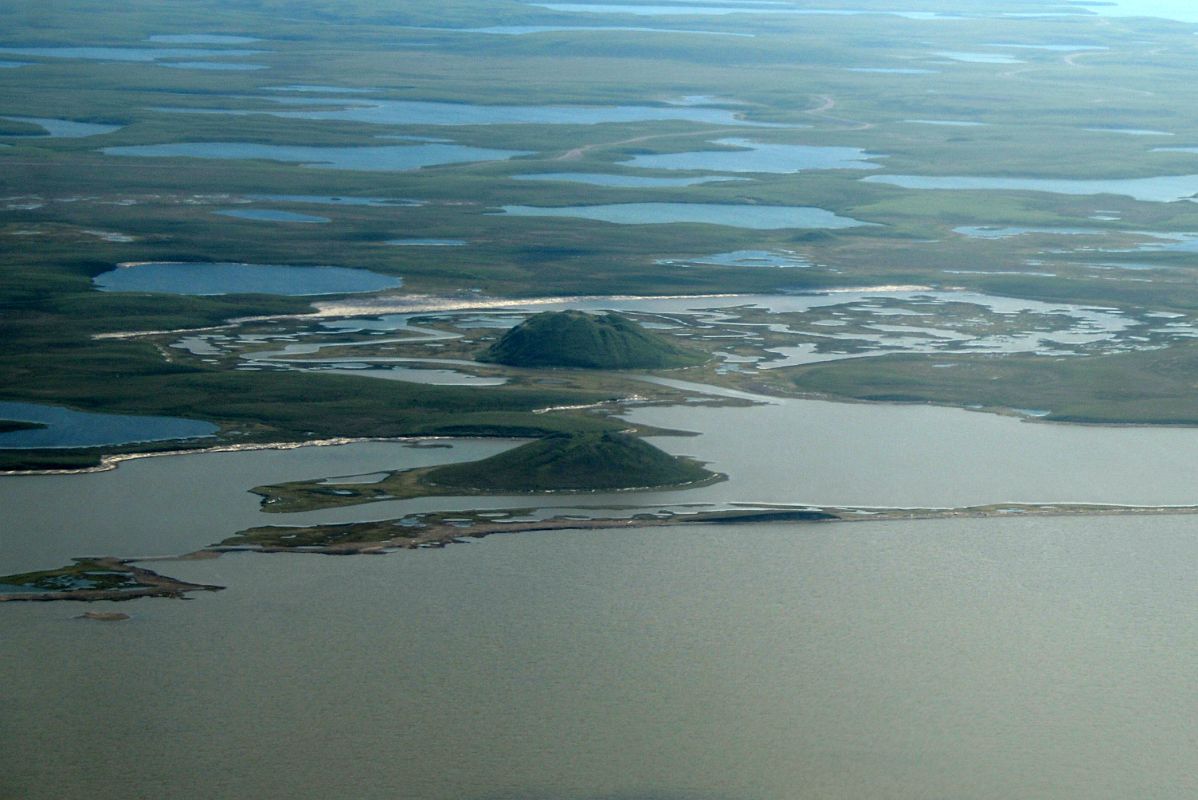 03A Flying Over Two Pingos As Flight From Inuvik Nears Tuktoyaktuk Northwest Territories
